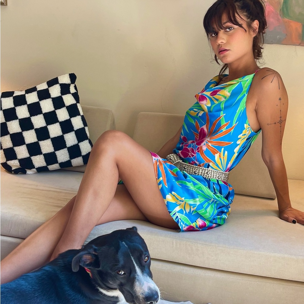 Vintage Silk Floral Slip